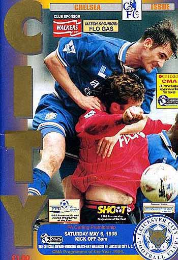 programme cover for Leicester City v Chelsea, Saturday, 6th May 1995