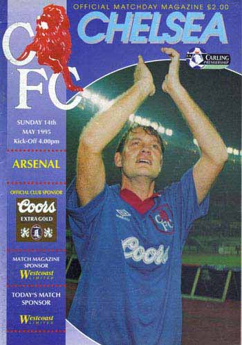 programme cover for Chelsea v Arsenal, Sunday, 14th May 1995