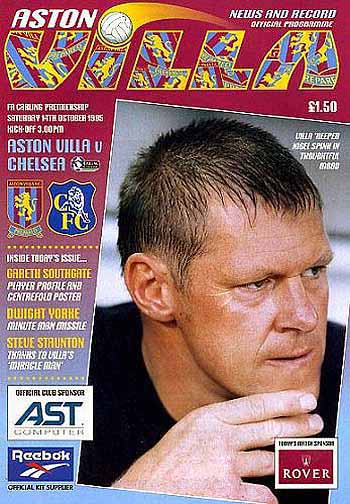 programme cover for Aston Villa v Chelsea, Saturday, 14th Oct 1995