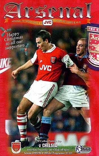 programme cover for Arsenal v Chelsea, Saturday, 16th Dec 1995