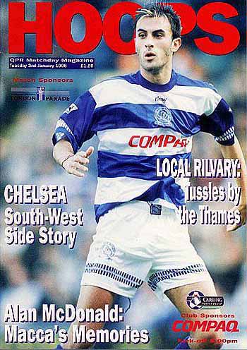 programme cover for Queens Park Rangers v Chelsea, Tuesday, 2nd Jan 1996