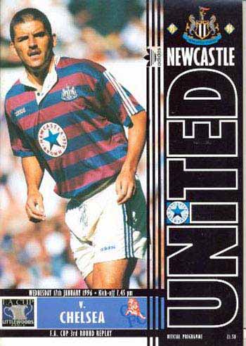 programme cover for Newcastle United v Chelsea, Wednesday, 17th Jan 1996