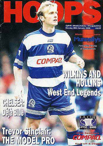 programme cover for Queens Park Rangers v Chelsea, Monday, 29th Jan 1996