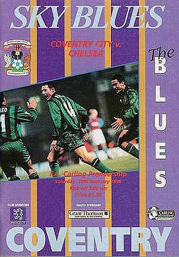 programme cover for Coventry City v Chelsea, Saturday, 10th Feb 1996