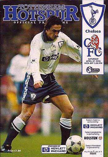 programme cover for Tottenham Hotspur v Chelsea, Saturday, 27th Apr 1996
