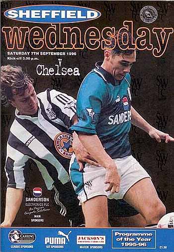 programme cover for Sheffield Wednesday v Chelsea, Saturday, 7th Sep 1996