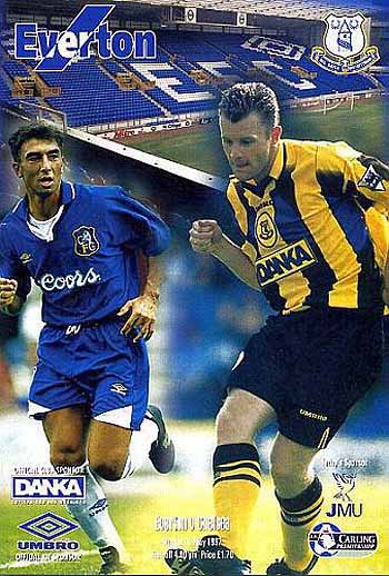 programme cover for Everton v Chelsea, Sunday, 11th May 1997
