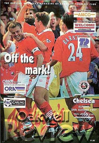 programme cover for Barnsley v Chelsea, 24th Aug 1997