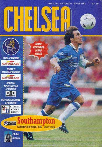 programme cover for Chelsea v Southampton, Saturday, 30th Aug 1997
