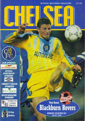 programme cover for Chelsea v Blackburn Rovers, Wednesday, 15th Oct 1997