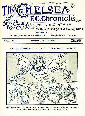 programme cover for Chelsea v West Bromwich Albion, Saturday, 17th Apr 1915