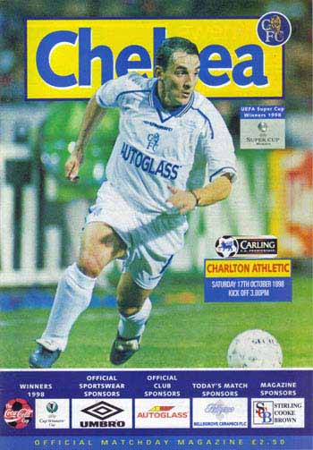 programme cover for Chelsea v Charlton Athletic, Saturday, 17th Oct 1998