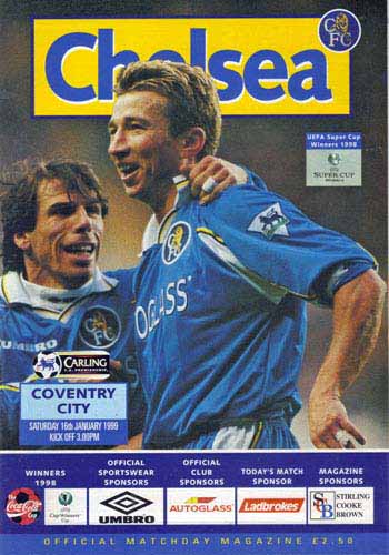 programme cover for Chelsea v Coventry City, Saturday, 16th Jan 1999