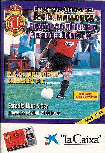 programme cover for Mallorca v Chelsea, Thursday, 22nd Apr 1999