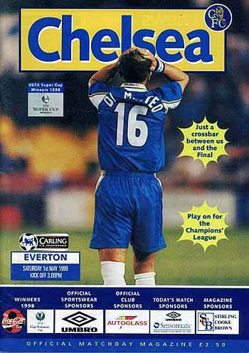programme cover for Chelsea v Everton, Saturday, 1st May 1999