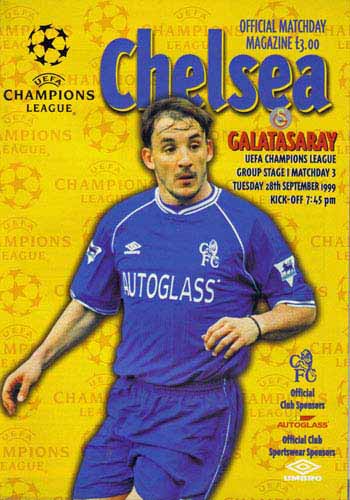 programme cover for Chelsea v Galatasaray, 28th Sep 1999