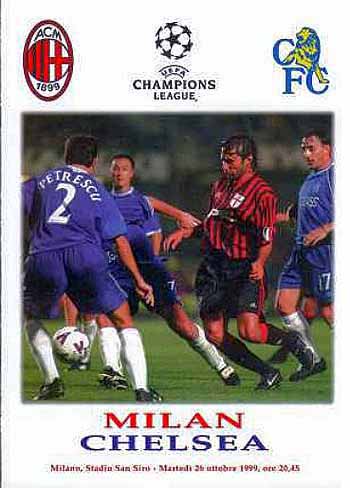 programme cover for A.C. Milan v Chelsea, 26th Oct 1999