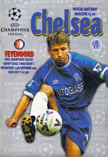 programme cover for Chelsea v Feyenoord, Wednesday, 24th Nov 1999
