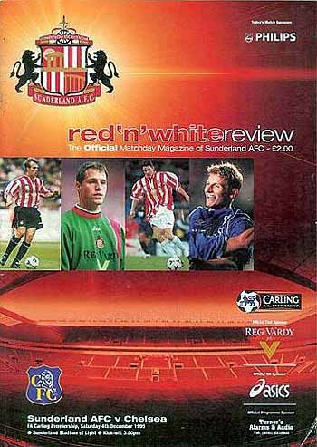 programme cover for Sunderland v Chelsea, Saturday, 4th Dec 1999