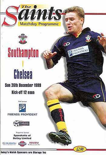 programme cover for Southampton v Chelsea, Sunday, 26th Dec 1999