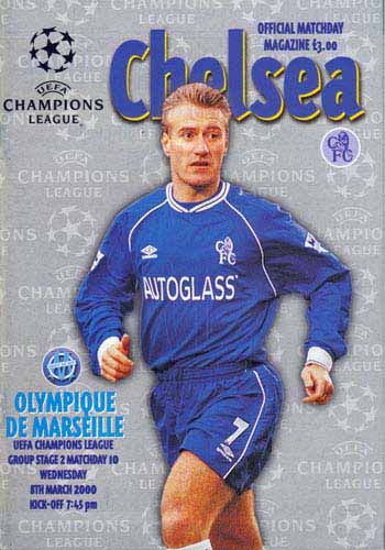 programme cover for Chelsea v Marseille, Wednesday, 8th Mar 2000