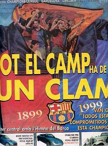 programme cover for Barcelona v Chelsea, Tuesday, 18th Apr 2000