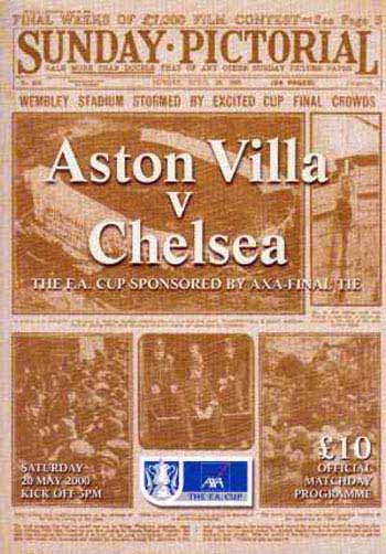 programme cover for Aston Villa v Chelsea, Saturday, 20th May 2000