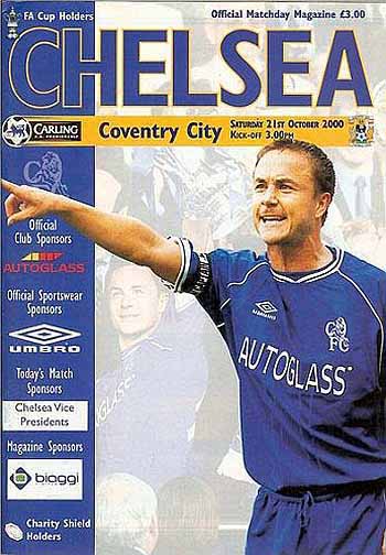 programme cover for Chelsea v Coventry City, Saturday, 21st Oct 2000
