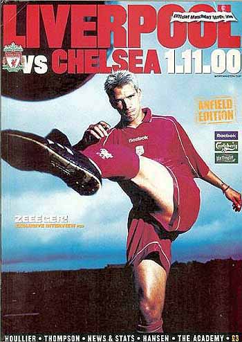 programme cover for Liverpool v Chelsea, Wednesday, 1st Nov 2000