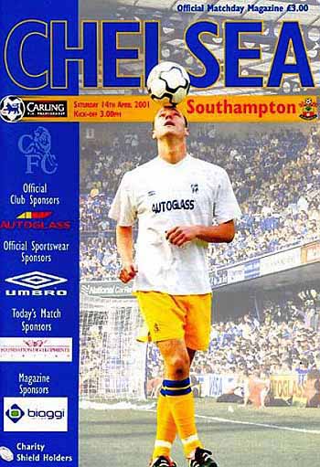 programme cover for Chelsea v Southampton, Saturday, 14th Apr 2001