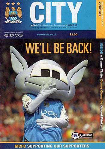 programme cover for Manchester City v Chelsea, Saturday, 19th May 2001