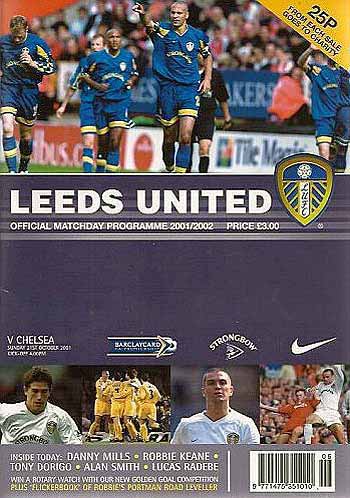 programme cover for Leeds United v Chelsea, Sunday, 21st Oct 2001