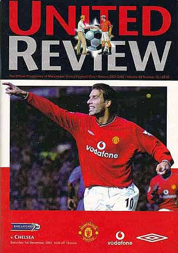 programme cover for Manchester United v Chelsea, Saturday, 1st Dec 2001