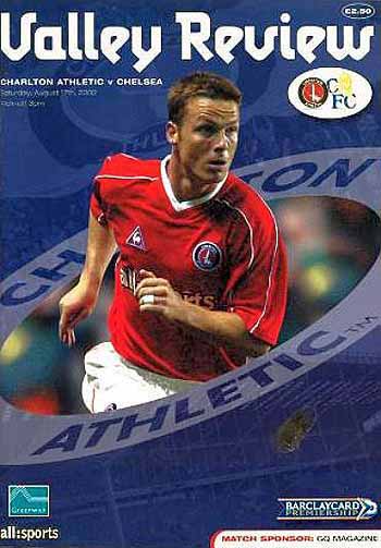 programme cover for Charlton Athletic v Chelsea, Saturday, 17th Aug 2002