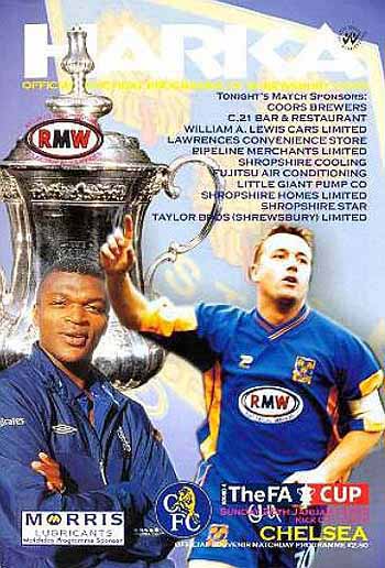 programme cover for Shrewsbury Town v Chelsea, Sunday, 26th Jan 2003