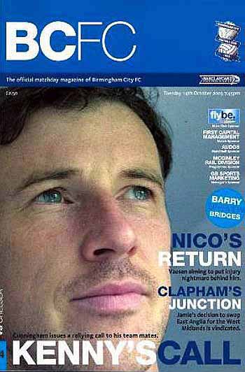 programme cover for Birmingham City v Chelsea, Tuesday, 14th Oct 2003