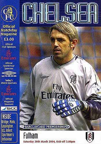 programme cover for Chelsea v Fulham, Saturday, 20th Mar 2004