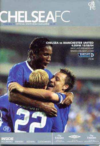 programme cover for Chelsea v Manchester United, 15th Aug 2004