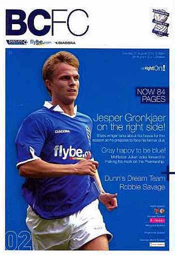 programme cover for Birmingham City v Chelsea, 21st Aug 2004