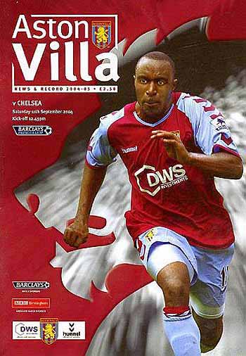 programme cover for Aston Villa v Chelsea, Saturday, 11th Sep 2004