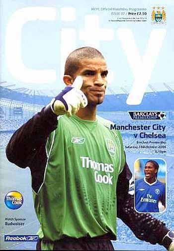 programme cover for Manchester City v Chelsea, 16th Oct 2004