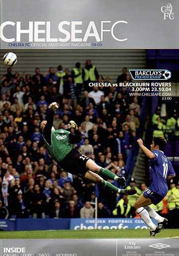 programme cover for Chelsea v Blackburn Rovers, Saturday, 23rd Oct 2004