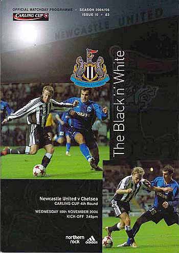 programme cover for Newcastle United v Chelsea, Wednesday, 10th Nov 2004