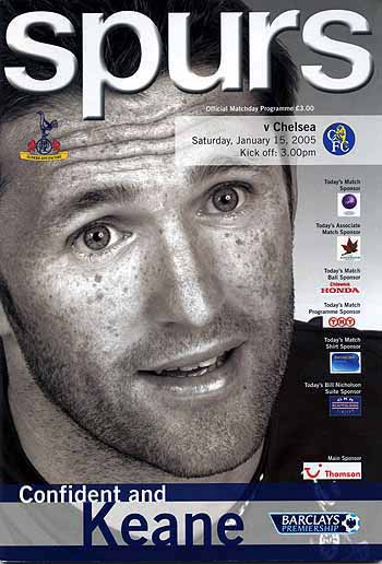 programme cover for Tottenham Hotspur v Chelsea, 15th Jan 2005