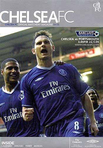programme cover for Chelsea v Portsmouth, 22nd Jan 2005