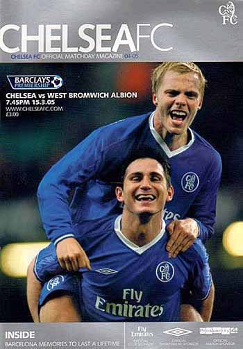programme cover for Chelsea v West Bromwich Albion, Tuesday, 15th Mar 2005