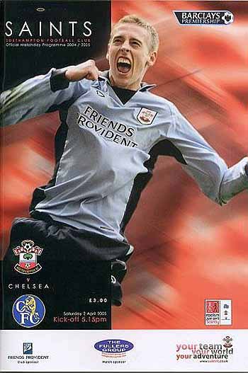 programme cover for Southampton v Chelsea, Saturday, 2nd Apr 2005