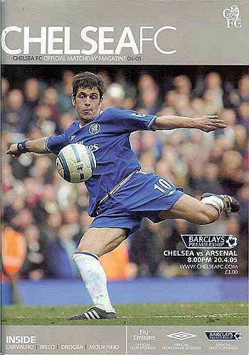 programme cover for Chelsea v Arsenal, 20th Apr 2005