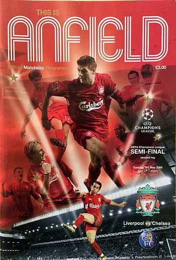 programme cover for Liverpool v Chelsea, 3rd May 2005