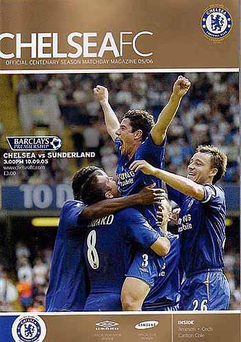 programme cover for Chelsea v Sunderland, Saturday, 10th Sep 2005